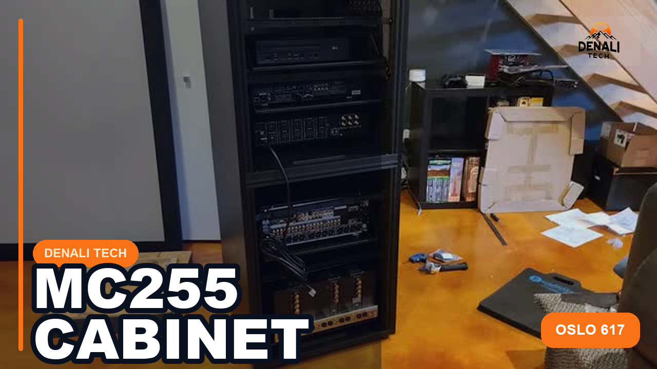 Salamander Oslo 617 AV cabinet with McIntosh MC255 amplifier